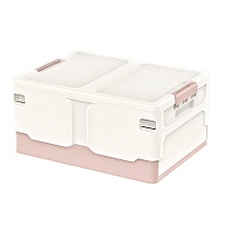Ящик пластиковый складной белый, дно розовое, 480х360х240 мм в Нур-Султане Ящик пластиковый складной белый, дно розовое, 480х360х240 мм в Нур-Султане