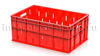 Ящик для молока, мяса, овощей и фруктов малая перфорация дно сплошное красный в Нур-Султане
