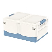 Ящик пластиковый складной белый, дно синее, 480х360х240 мм в Нур-Султане