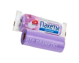 Мешки для мусора 35 л, ароматизированные, сиреневые, в рулоне 20 шт., ПНД, 12 мкм, 560х530 мм, GRIFON Полевые Цветы, 100-034 в Нур-Султане