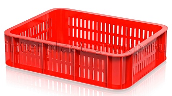 Ящик (лоток) кондитерский перфорированные стенки сплошное дно красный в Нур-Султане