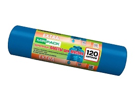 Мешки для мусора 120 л, синие, в рулоне 10 шт., ПНД, 14 мкм, 1100х700 мм, EXTRA, ex1201802 в Нур-Султане Мешки для мусора 120 л, синие, в рулоне 10 шт., ПНД, 14 мкм, 1100х700 мм, EXTRA, ex1201802 в Нур-Султане