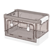 Ящик пластиковый складной прозрачный коричневый, дно белое, 360х235х230 мм, с колесиками в Нур-Султане