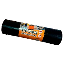 Мешки для мусора 360 л, черные, в рулоне 10 шт., ПВД 65 мкм, 1400х1100 мм, Концепция Быта Профи, 603736 в Нур-Султане