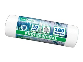 Мешки для мусора 180 л, прозрачные, в рулоне 10 шт., ПВД, 30 мкм, 1100х930 мм, PROFESSIONAL, 180104408 в Нур-Султане