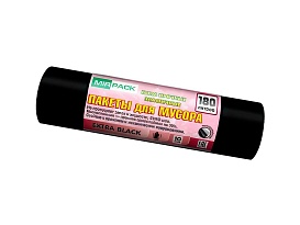 Мешки для мусора 180 л, ароматизированные, черные, в рулоне 10 шт., ПВД, 50 мкм, 1100х930 мм, EXTRA black, 18008301 в Нур-Султане Мешки для мусора 180 л, ароматизированные, черные, в рулоне 10 шт., ПВД, 50 мкм, 1100х930 мм, EXTRA black, 18008301 в Нур-Султане