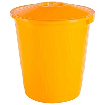 Мусорный бак с крышкой 70 л желтый 70 желтый в Нур-Султане