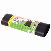 Мешки для мусора 120 л, черные, в рулоне 10 шт., ПНД, 11 мкм, 1020х670 мм, Любаша, 608093 в Нур-Султане