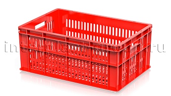 Ящик для молока, мяса, овощей и фруктов большая перфорация дно перфорированное красный в Нур-Султане