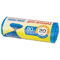 Мешки для мусора 90 л, синие, в рулоне 20 шт., ПНД, 14 мкм, 900х700 мм, LAIMA ULTRA, 607693 в Нур-Султане Мешки для мусора 90 л, синие, в рулоне 20 шт., ПНД, 14 мкм, 900х700 мм, LAIMA ULTRA, 607693 в Нур-Султане