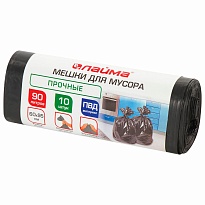 Мешки для мусора 90 л, черные, в рулоне 10 шт., ПВД, 25 мкм, 950х600 мм, LAIMA, 605332 в Нур-Султане Мешки для мусора 90 л, черные, в рулоне 10 шт., ПВД, 25 мкм, 950х600 мм, LAIMA, 605332 в Нур-Султане