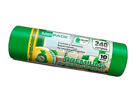 Мешки для мусора 240 л, ароматизированные, зеленые, в рулоне 10 шт., ПВД 45 мкм, 1300х930 мм, PREMIUM+, 240108301 в Нур-Султане Мешки для мусора 240 л, ароматизированные, зеленые, в рулоне 10 шт., ПВД 45 мкм, 1300х930 мм, PREMIUM+, 240108301 в Нур-Султане