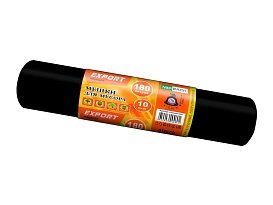 Мешки для мусора 180 л, ароматизированные, черные, в рулоне 10 шт., ПВД, 80 мкм, 1100х930 мм, EXPORT, exp18010142 в Нур-Султане