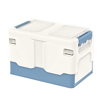 Ящик пластиковый складной белый, дно синее, 370х240х240 мм в Нур-Султане