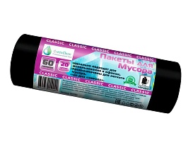 Мешки для мусора 60 л, черные, в рулоне 20 шт., ПНД, 7 мкм, 700х600 мм, MIRPACK Classik, 602050 в Нур-Султане