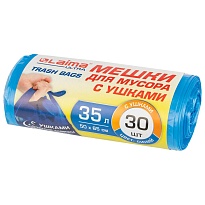 Мешки для мусора 35 л, с ушками, синие, в рулоне 30 шт., ПНД, 11 мкм, 650х500 мм, LAIMA ULTRA, 607684 в Нур-Султане Мешки для мусора 35 л, с ушками, синие, в рулоне 30 шт., ПНД, 11 мкм, 650х500 мм, LAIMA ULTRA, 607684 в Нур-Султане