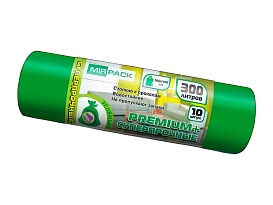 Мешки для мусора 300 л, зеленые, в рулоне 10 шт., ПВД 70 мкм, 1400х1000 мм, PREMIUM+, 300101601 в Нур-Султане Мешки для мусора 300 л, зеленые, в рулоне 10 шт., ПВД 70 мкм, 1400х1000 мм, PREMIUM+, 300101601 в Нур-Султане