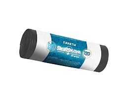 Мешки для мусора 120 л, черные, в рулоне 10 шт., ПНД, 14 мкм, 1100х700 мм, SIBIRSKAYA, 101-008 S в Нур-Султане
