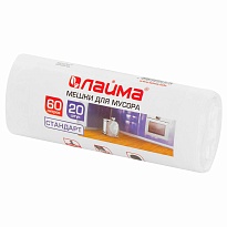 Мешки для мусора 60 л, белые, в рулоне 20 шт., ПНД, 7 мкм, 680х580 мм, LAIMA, 605539 в Нур-Султане Мешки для мусора 60 л, белые, в рулоне 20 шт., ПНД, 7 мкм, 680х580 мм, LAIMA, 605539 в Нур-Султане