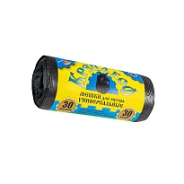 Мешки для мусора 30 л, с ушками, черные, в рулоне 30 шт., ПНД, 8 мкм, 580х460 мм, Крепакоф, 4607075710238 в Нур-Султане Мешки для мусора 30 л, с ушками, черные, в рулоне 30 шт., ПНД, 8 мкм, 580х460 мм, Крепакоф, 4607075710238 в Нур-Султане