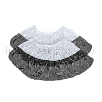 Бахилы бело-черные 1000 шт (500 пар), 48 мкм, двойная подошва, с одной резинкой, Эконом+ в Нур-Султане