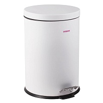 Ведро-контейнер для мусора (урна) с педалью LAIMA Classic, 12 л, белое, глянцевое, металл, со съемным внутренним ведром в Нур-Султане