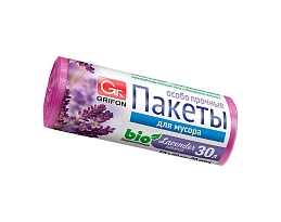 Мешки для мусора 30 л, ароматизированные, Лаванда, сиреневые, в рулоне 20 шт., ПНД, 9 мкм, 560х530 мм, GRIFON Aroma, 101-020 La в Нур-Султане