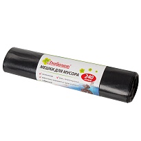 Мешки для мусора 240 л, черные, в рулоне 5 шт., ПВД 30 мкм, 1300х900 мм, Любаша, 605338 в Нур-Султане Мешки для мусора 240 л, черные, в рулоне 5 шт., ПВД 30 мкм, 1300х900 мм, Любаша, 605338 в Нур-Султане