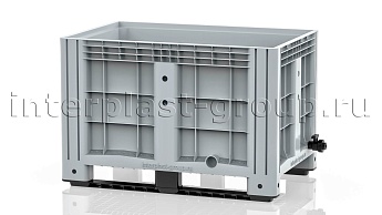 Контейнер iBox сплошной на полозьях с краном серый в Нур-Султане