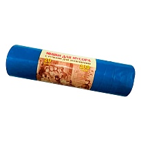 Мешки для мусора 100 л, с завязками, синие, в рулоне 10 шт., ПВД, 40 мкм, 840х670 мм, Концепция Быта Vitalux, 604933 в Нур-Султане