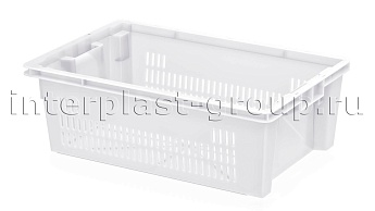 Ящик универсальный для овощей, фруктов и хлеба перфорированные стенки сплошное дно белый в Нур-Султане