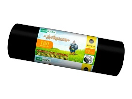Мешки для мусора 180 л, ароматизированные, черные, в рулоне 10 шт., ПВД, 100 мкм, 1100х930 мм, Добрыня, Dob18010black в Нур-Султане